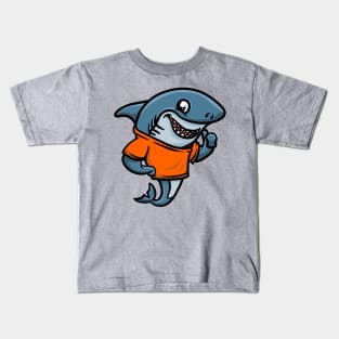 Cute Anthropomorphic Human-like Cartoon Character Shark in Clothes Kids T-Shirt